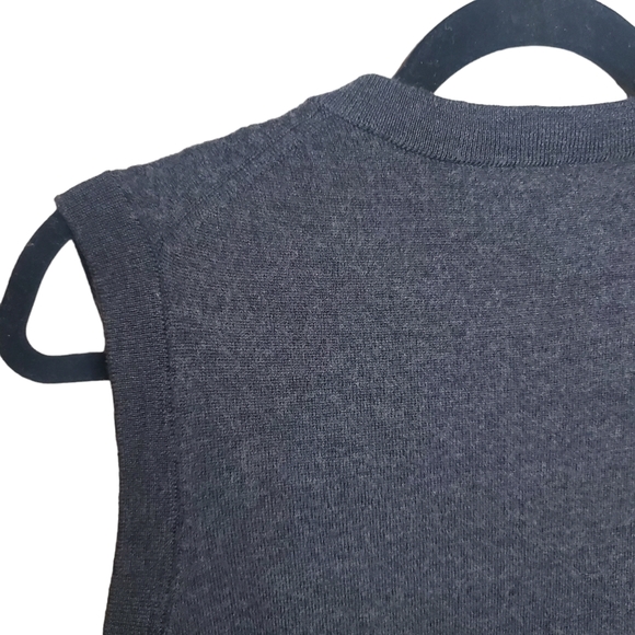 Nordstrom Cable Knit Sweater Vest Grey 100% Extra Fine Merino Wool Large Men's - Picture 9 of 11